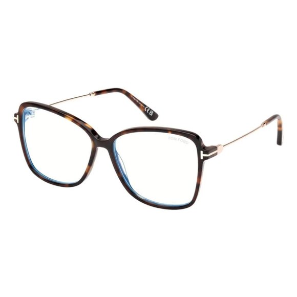 NEW TOM FORD FT5953-B/S 052 EYEGLASSES TF5953-B 052 DARK HAVANA WOMEN BUTTERFLY - Picture 1 of 3